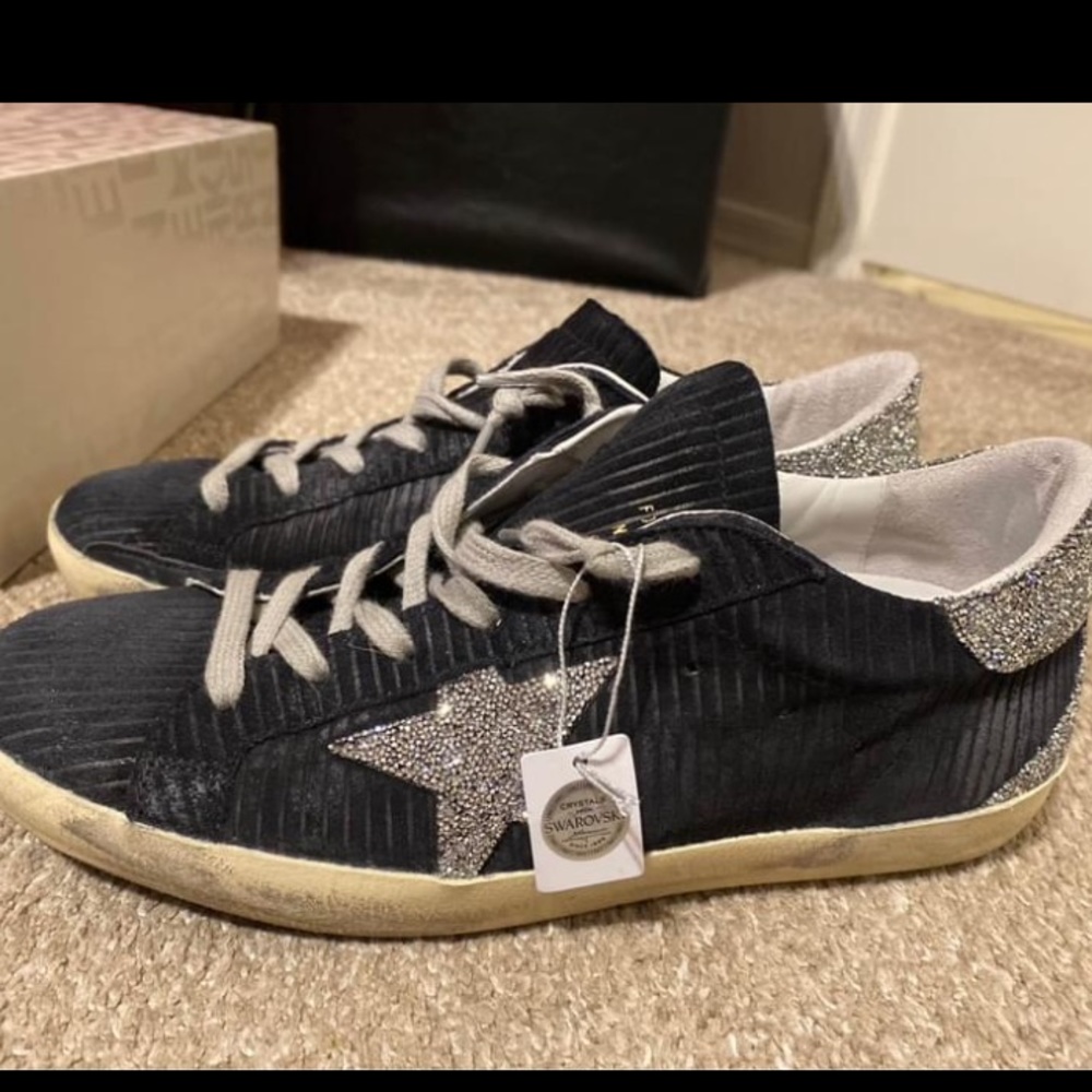 NIB Golden Goose Swarovski Crystal Corduroy Sneakers 39